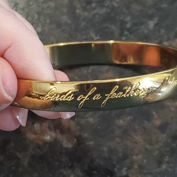 Kate Spade Birds of a Feather Gold Bangle Bracelet - Picture 1 of 9